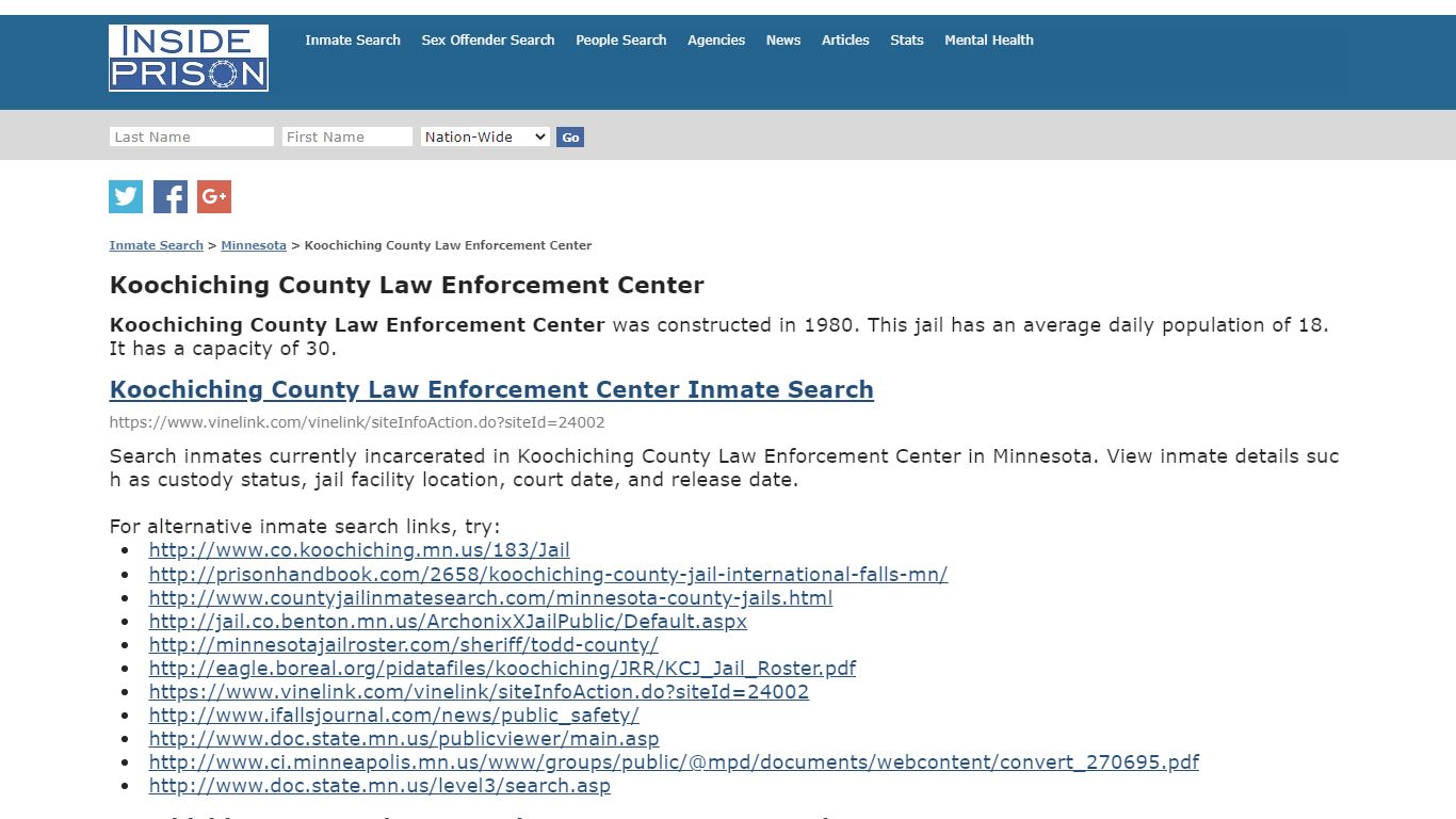 Koochiching County Law Enforcement Center - Minnesota ...